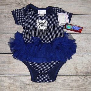 Two Feet Ahead Collegiate Onesie Tulle Ruffle Trimmed 12 Months